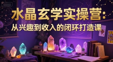水晶玄学实操营：从兴趣到收入的闭环打造课-淘秘副业