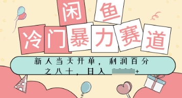 闲鱼冷门暴力赛道，新人当天开单，门槛低，日入多张-淘秘副业