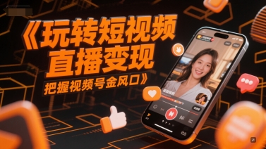 玩转短视频直播变现，把握视频号金风口-淘秘副业
