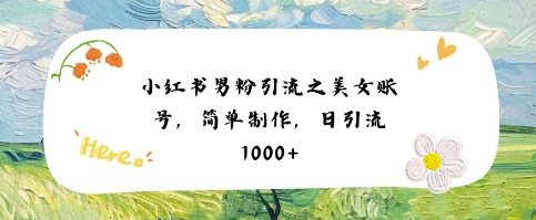 小红书男粉引流项目之美女账号6，简单制作，条条爆款原创，不违规-淘秘副业