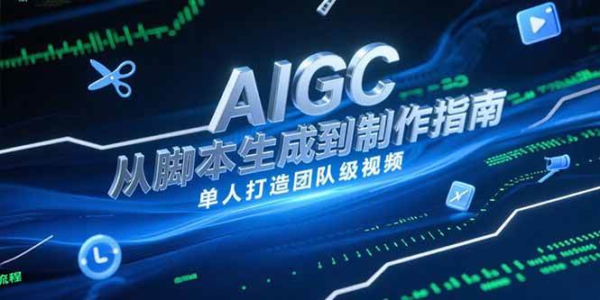 （15170期）AIGC视频制作指南，从脚本生成到剪辑全流程，单人打造团队级视频-淘秘副业