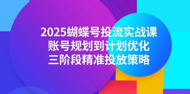 （14987期）2025蝴蝶号投流实战课，账号规划到计划优化，三阶段精准投放策略-淘秘副业