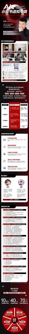 (15070期)单号月收3w+,小红书低成本搞钱课《AI×小红书虚拟电商》全套