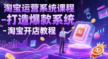 淘宝运营系统课程-打造爆款系统-淘宝开店教程-淘秘副业