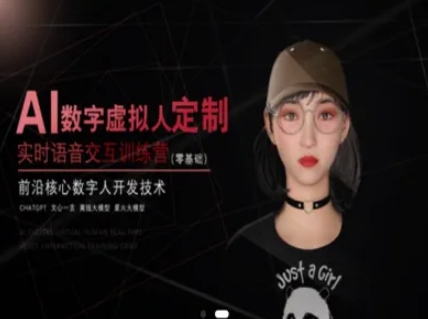 AI数字虚拟人定制，实时语音交互训练营（零基础），前沿核心数字人开发技术-淘秘副业