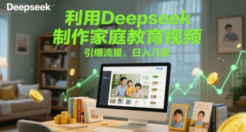 利用Deepseek制作家庭教育视频，引爆流量，日入几张-淘秘副业