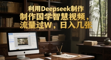 利用Deepseek制作国学智慧视频，流量过W，日入几张-淘秘副业