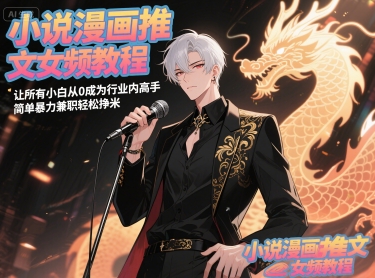 小说漫画推文女频教程，让所有小白从0成为行业内高手，简单暴力兼职轻松挣米-淘秘副业