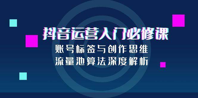 抖音运营入门必修课，账号标签与创作思维，流量池算法深度解析-淘秘副业