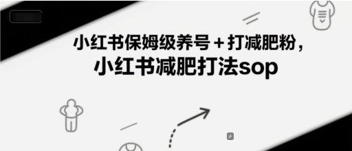小红书保姆级养号+打减肥粉，小红书减肥打法sop-淘秘副业