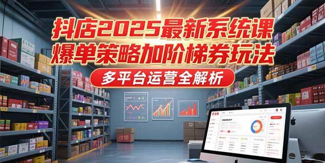（15214期）抖店2025最新系统课，爆单策略加阶梯券玩法，多平台运营全解析-淘秘副业