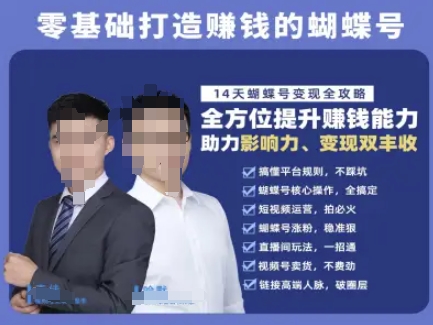蝴蝶号专栏-视频号运营教程，零基础打造挣钱的蝴蝶号，14天蝴蝶号变现全攻略-淘秘副业