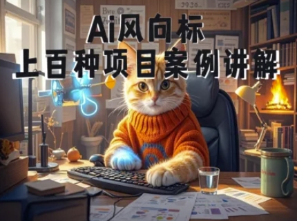 Ai风向标-附100种项目案例玩法-0基础小白到大神ai视频商业应用教学-淘秘副业