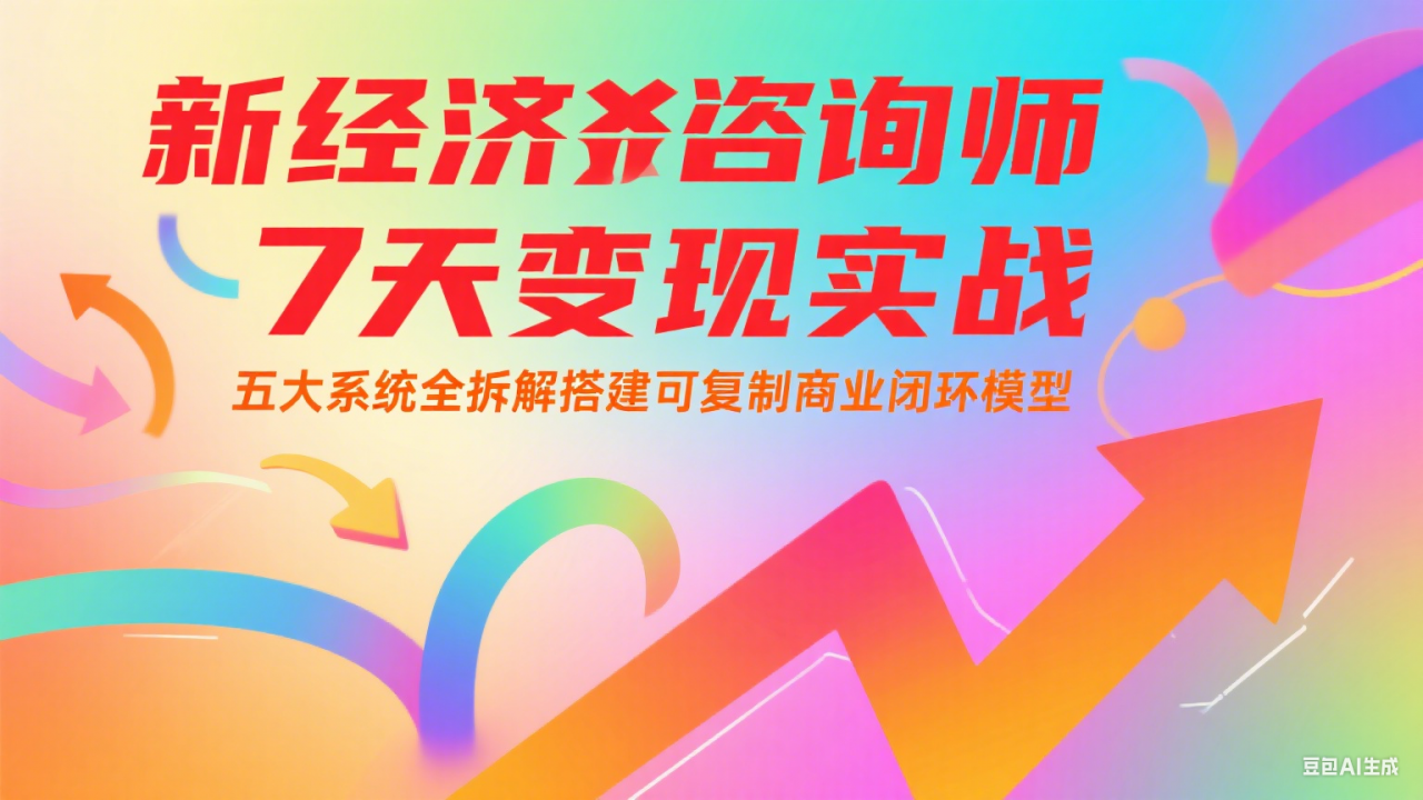 新经济咨询师 7 天变现实战：五大系统全拆解搭建可复制商业闭环模型-淘秘副业