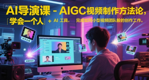 AI导演课-AIGC视频制作方法论，学会一个人+AI工具，完成如同小型视频团队般的创作工作，实现导演梦-淘秘副业