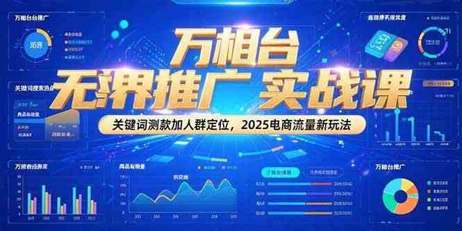 万相台无界推广实战课，关键词测款加人群定位，2025电商流量新玩法-淘秘副业