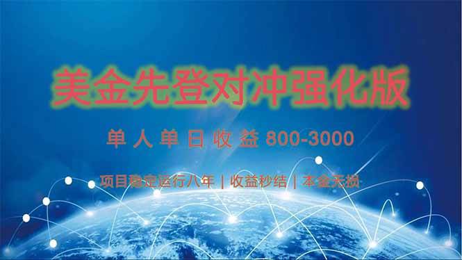 （15012期）美金先登计划对冲强化版，2025年黑马中最暴力收益日收益1k-4k（可放大…-淘秘副业