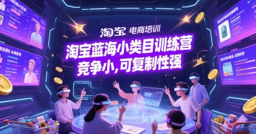 淘宝蓝海小类目训练营， 竞争小，可复制性强-淘秘副业