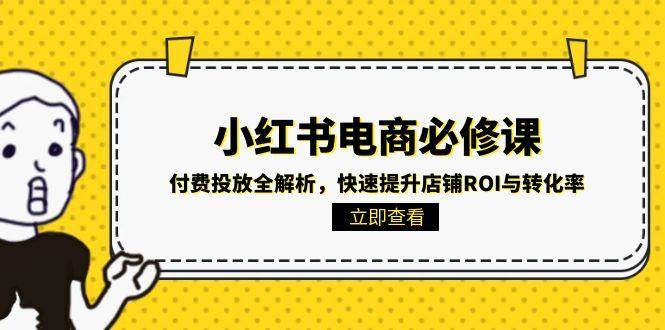 小红书电商必修课：付费投放全解析，快速提升店铺ROI与转化率-淘秘副业