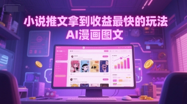 小说推文拿到收益最快的玩法，AI漫画图文-淘秘副业