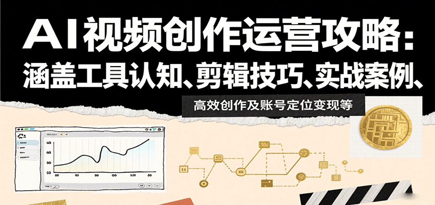 AI视频创作运营攻略:涵盖工具认知、剪辑技巧、实战案例、高效创作及账号定位变现等