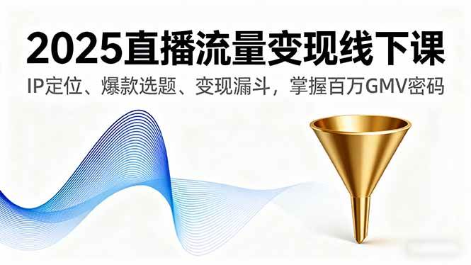（16062期）2025直播流量变现线下课，IP定位、爆款选题、变现漏斗，掌握百万GMV密码-淘秘副业