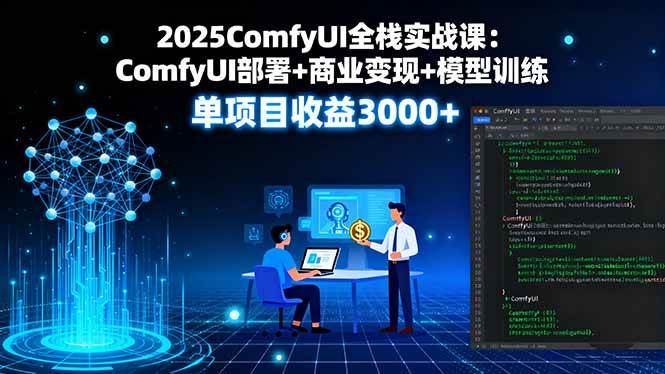 2025ComfyUI全栈实战课:ComfyUI部署+商业变现+模型训练,单项目收益3000+ 2025ComfyUI全栈实战课:ComfyUI部署+商业变现+模型训练,单项目收益3000+
