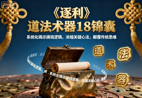 道法术器18锦囊，系统化揭示搞钱逻辑，浓缩关键心法，颠覆传统思维-淘秘副业