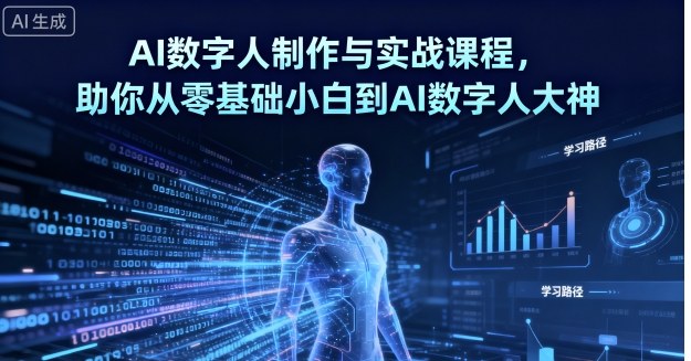AI数字人制作与实战课程，助你从零基础小白到AI数字人大神-淘秘副业