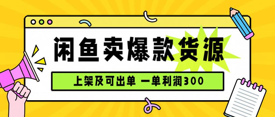 （15977期）闲鱼卖爆款货源，每天利润1000，上架即出单-淘秘副业