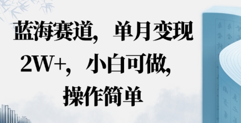 蓝海赛道，小红书私域项目，单月变现2W+，小白可做，操作简单-淘秘副业