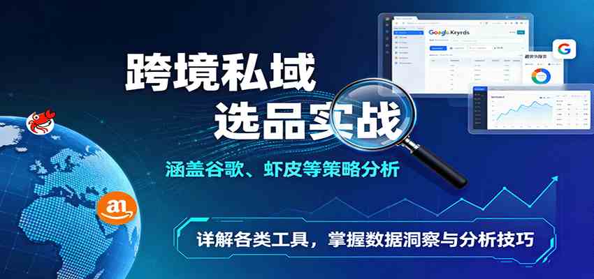 跨境私域选品实战：涵盖谷歌、虾皮等策略分析，详解各类工具，掌握数据洞察与分析技巧-淘秘副业