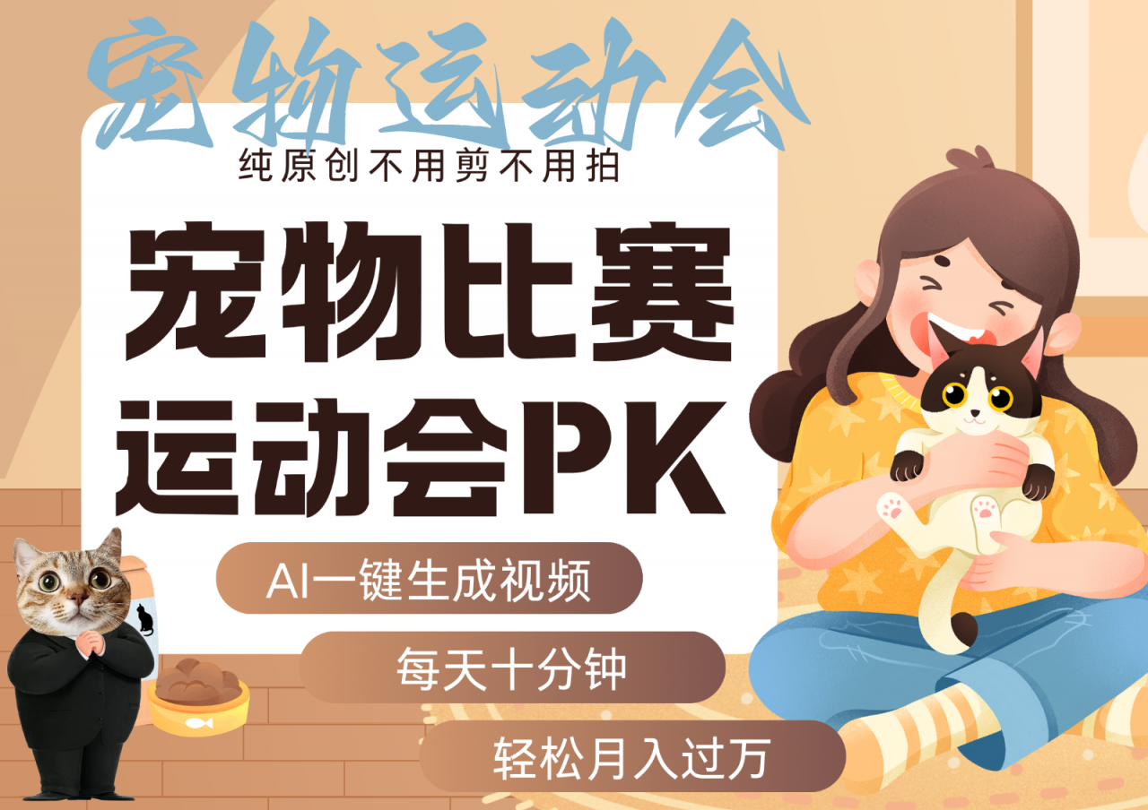 AI萌宠运动员跳水 射击 篮球 足球比赛 每天十分钟 附详细提示词文案库 代替做…-淘秘副业