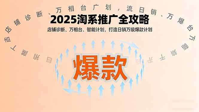（16067期）2025淘系推广全攻略，店铺诊断、万相台、智能计划，打造日销万级爆款计划-淘秘副业