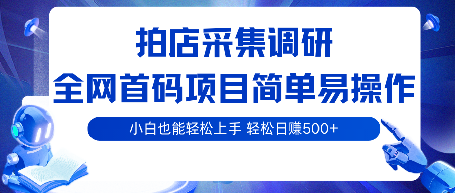 拍店采集调研,全网首码项目,简单易操作, 小白也能轻松上手,轻松日赚500+