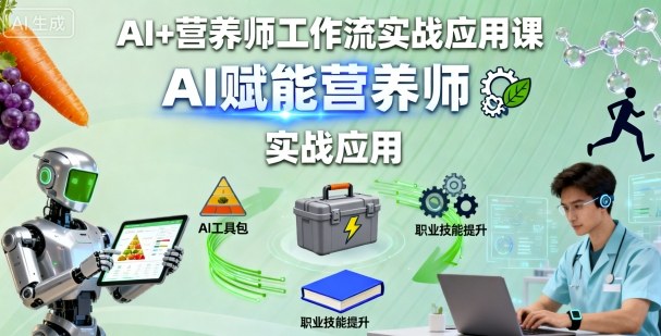 AI+营养师工作流实战应用课，AI赋能营养师-淘秘副业