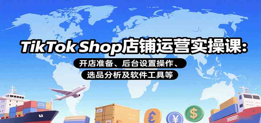 TikTok Shop店铺运营实操课：开店准备、后台设置操作、选品分析及软件工具等-淘秘副业