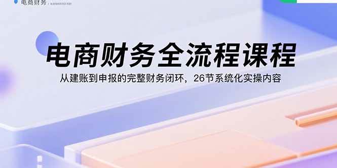 （15893期）电商财务全流程课程：从建账到申报的完整财务闭环，26节系统化实操内容-淘秘副业