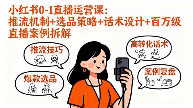 （16002期）小红书0-1直播运营课：推流机制+选品策略+话术设计+百万级直播案例拆解-淘秘副业