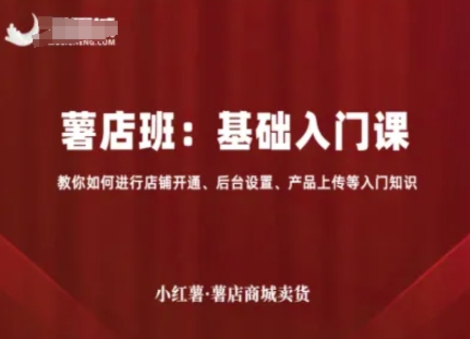 小红薯薯店商城卖货，基础入门课，教你如何进行店铺开通、后台设置、产品上传等入门知识-淘秘副业