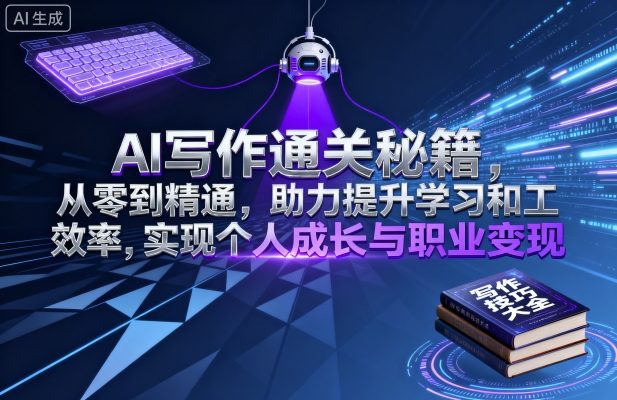 AI写作通关秘籍，从零到精通，助力提升学习和工作效率，实现个人成长与职业变现-淘秘副业