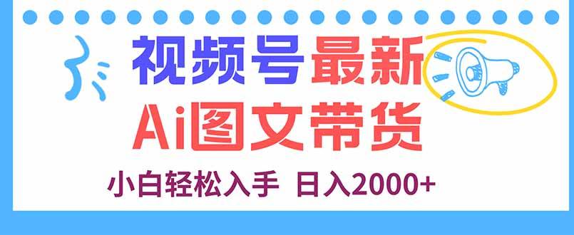 （16092期）视频号最新AI图文带货，每天几分钟，小白轻松入手，日入2000+-淘秘副业