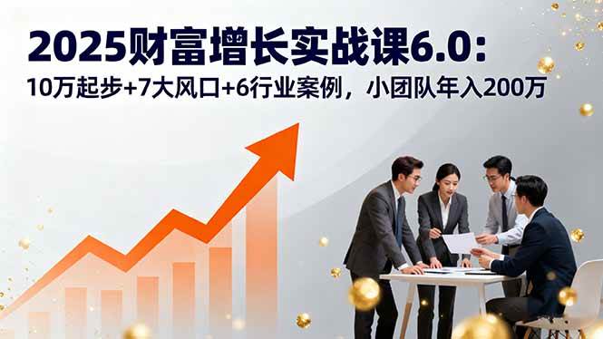 （16004期）2025财富增长实战课6.0：10万起步+7大风口+6行业案例，小团队年入200万-淘秘副业