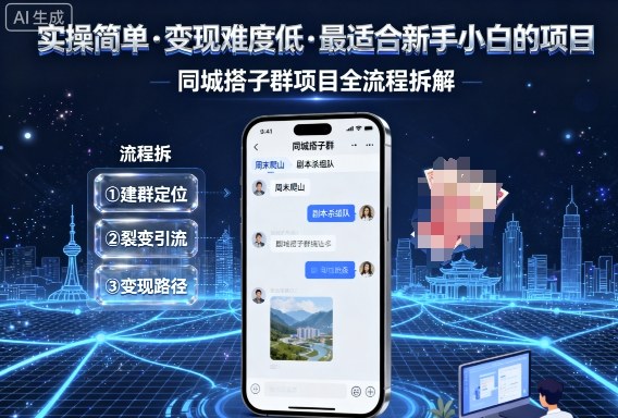 实操简单，变现难度低，最适合新手小白做的项目，每天轻松收入3张，同城搭子群项目全流程拆解-淘秘副业