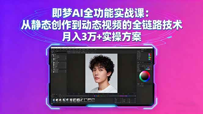 （16053期）即梦AI全功能实战课：从静态创作到动态视频的全链路技术 月入3万+实操方案-淘秘副业