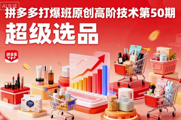 拼多多打爆班原创高阶技术第50期，超级选品-淘秘副业