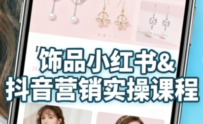 抖音+小红书饰品卖货：货源、开店、内容全教会，让新手快速掌握饰品线上营销全流程，轻松开启变现路-淘秘副业