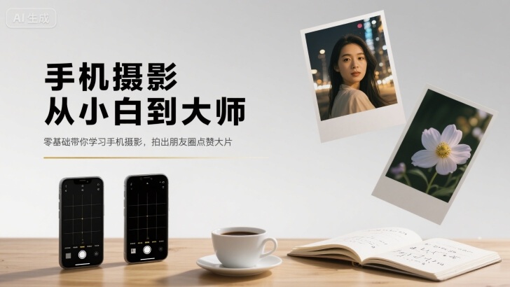 手机摄影从小白到大师，零基础带你学习手机摄影，拍出朋友圈点赞大片-淘秘副业