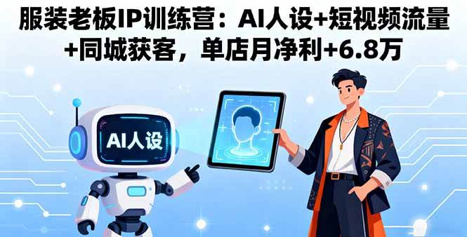 （16117期）服装老板IP训练营：AI人设+短视频流量+同城获客，单店月净利+6.8万-淘秘副业