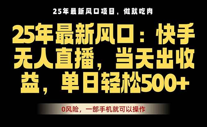 （16007期）25年最新无人直播玩法，当天秒出单，一部手机就可操作-淘秘副业